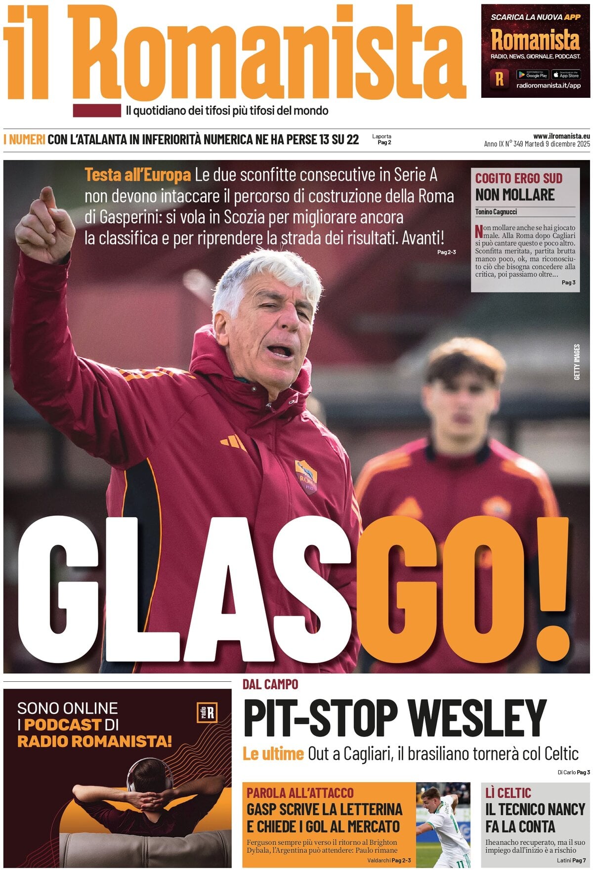 Il Romanista - Front Page - 12/09/2025