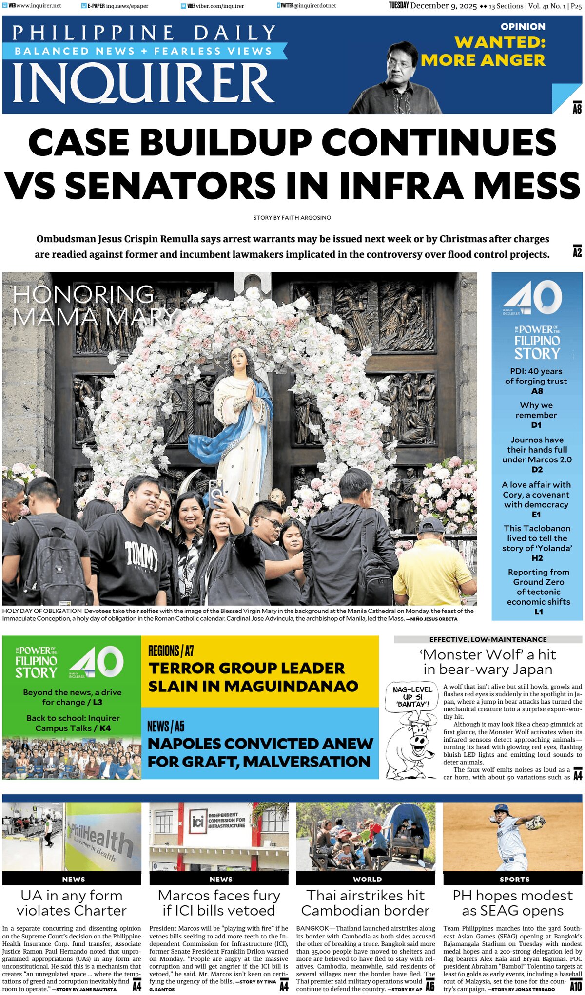 Philippine Daily Inquirer - Front Page - 12/09/2025