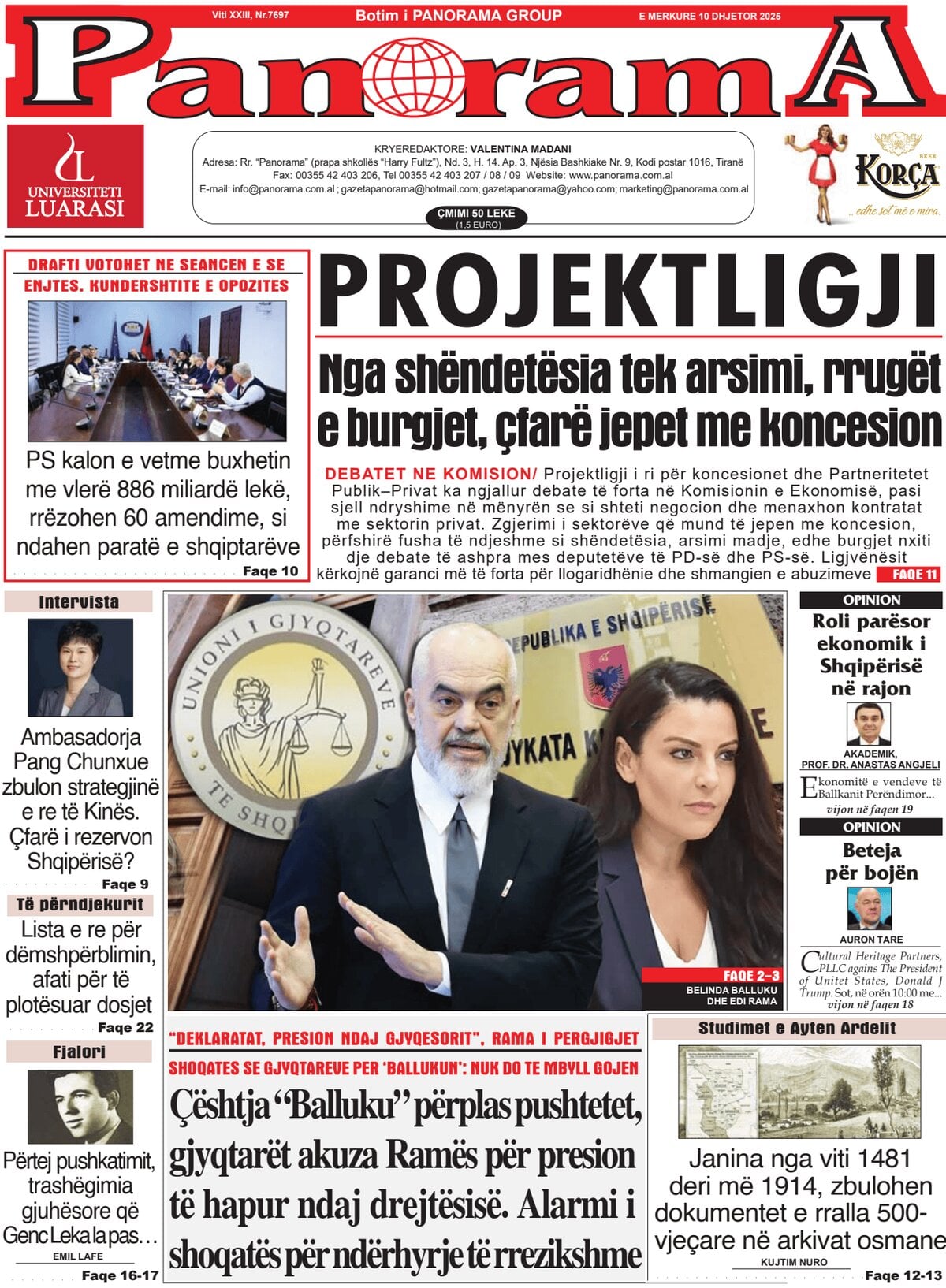 Gazeta Panorama - Front Page - 12/10/2025