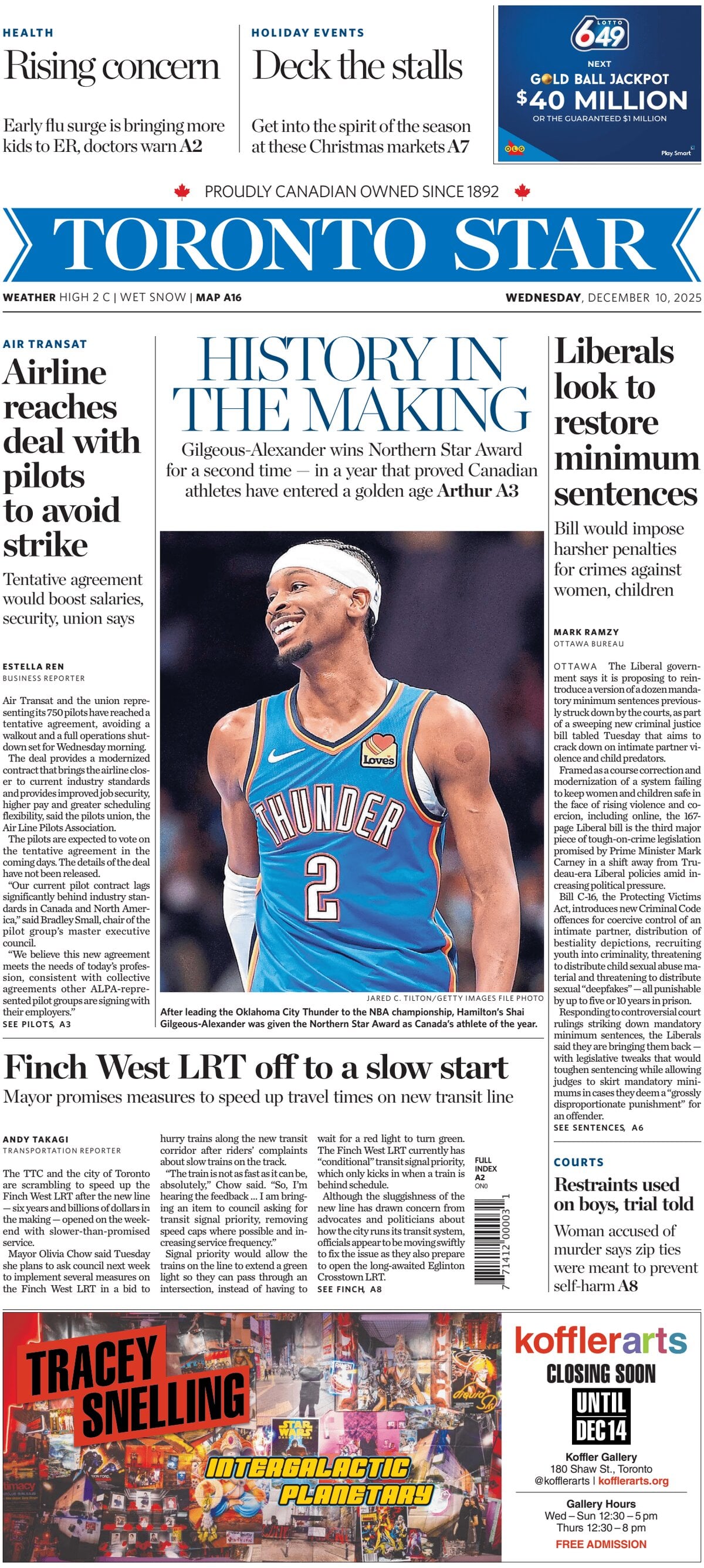 Toronto Star - Front Page - 12/10/2025