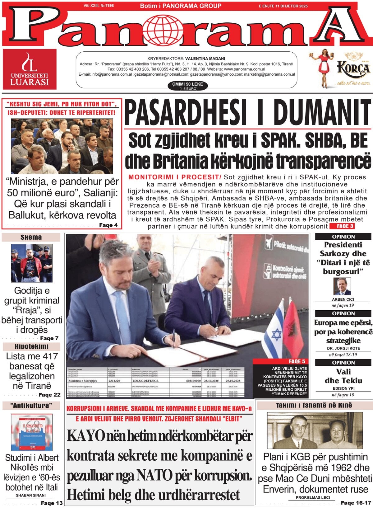 Gazeta Panorama - Front Page - 12/11/2025