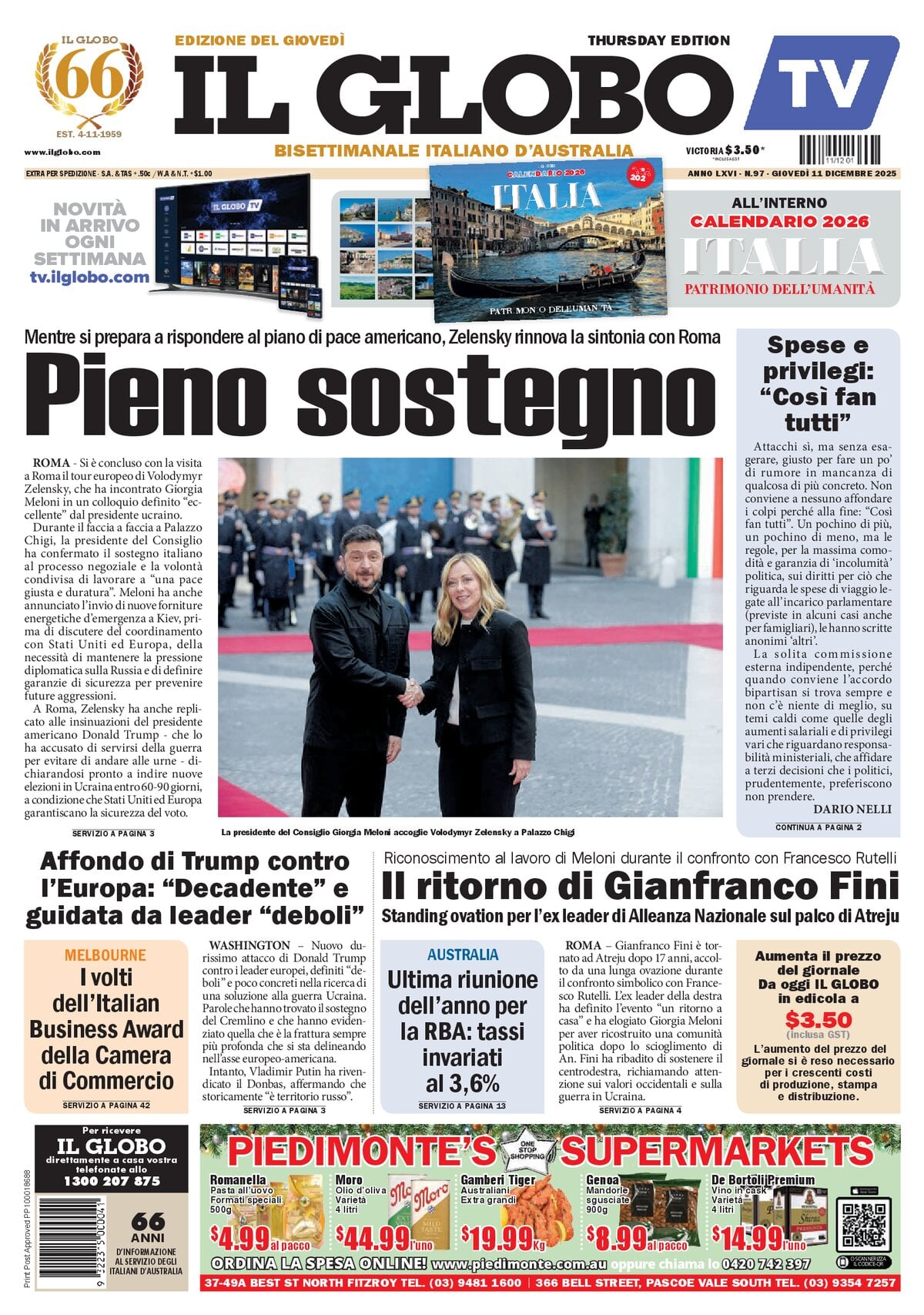 Il Globo - Cover - 12/11/2025