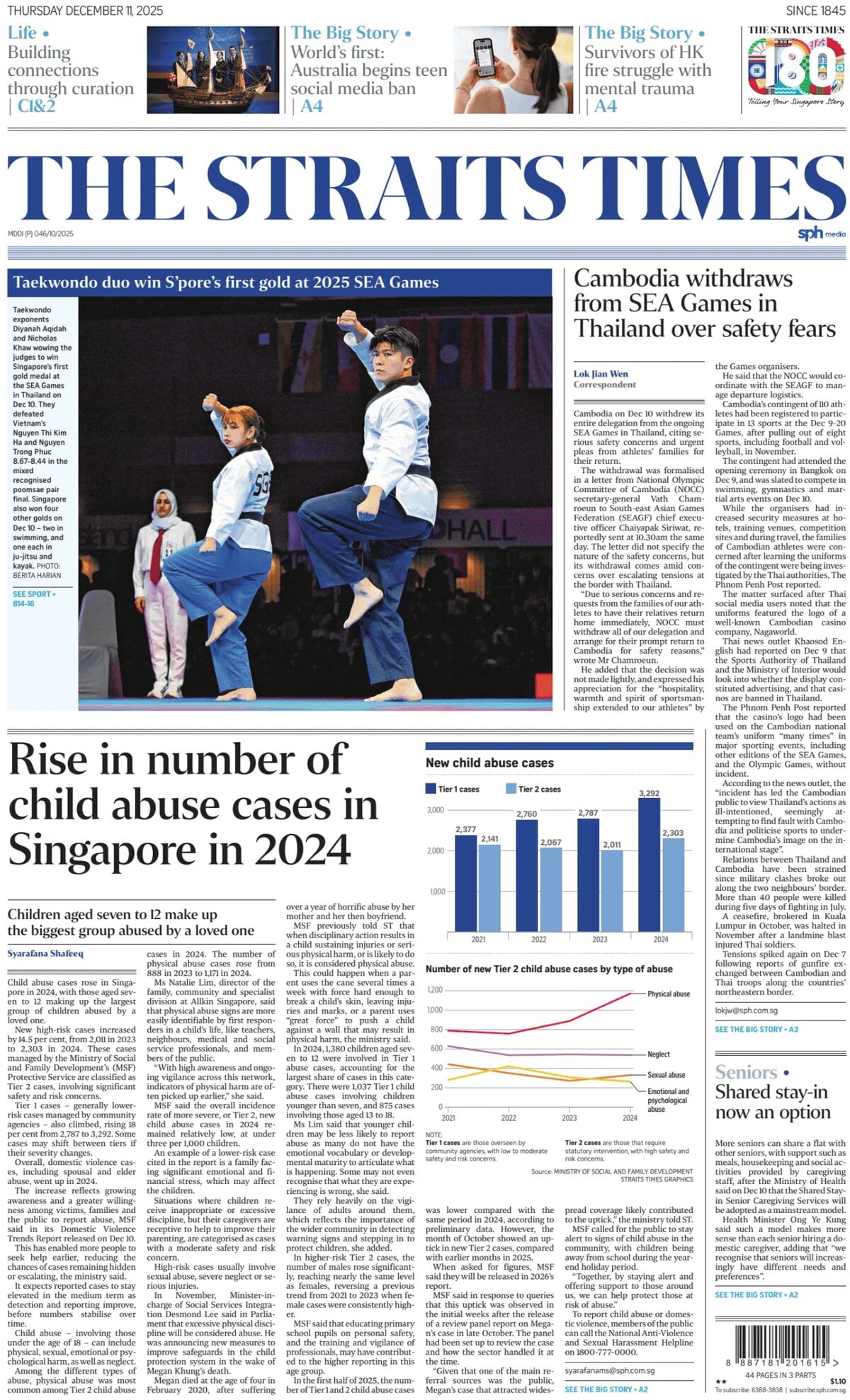 The Straits Times - Front Page - 12/11/2025