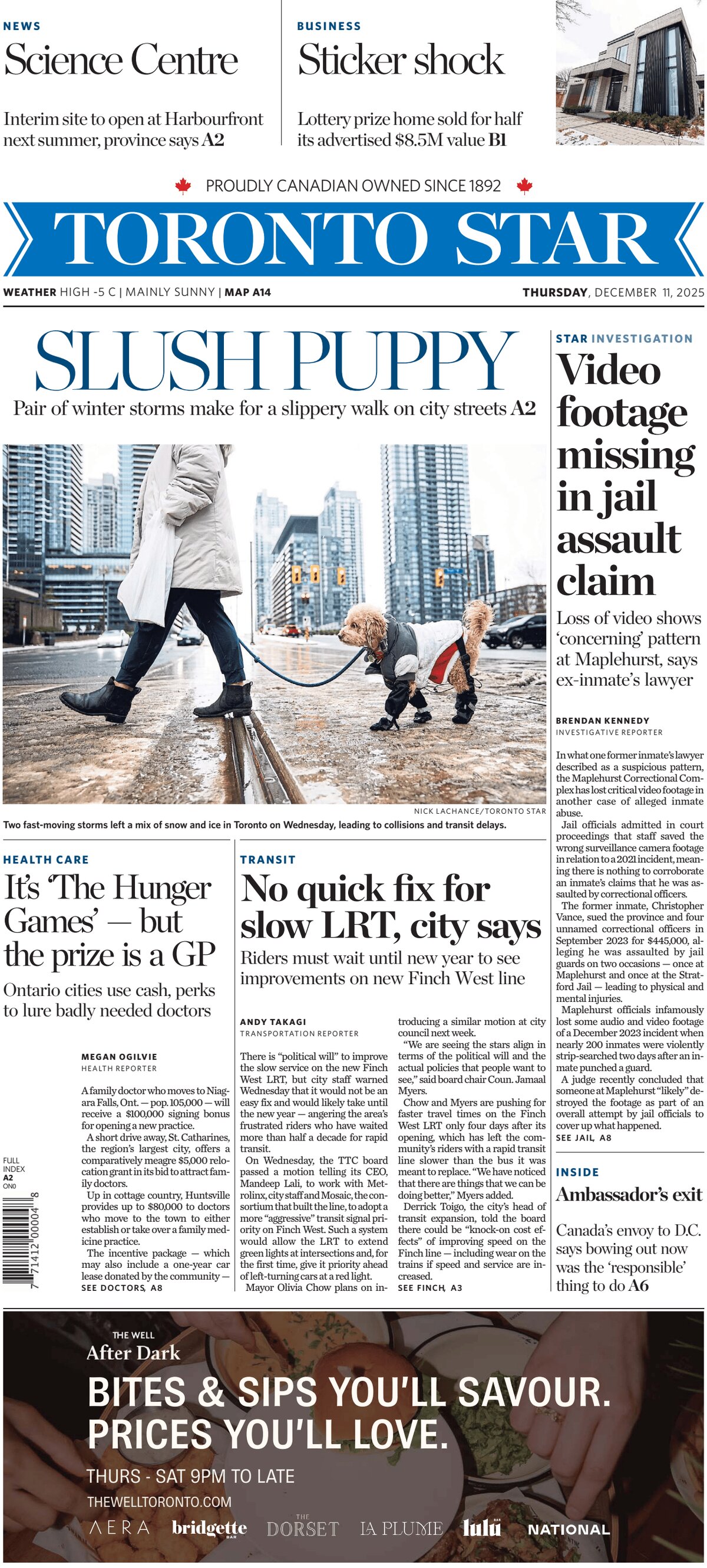 Toronto Star - Front Page - 12/11/2025