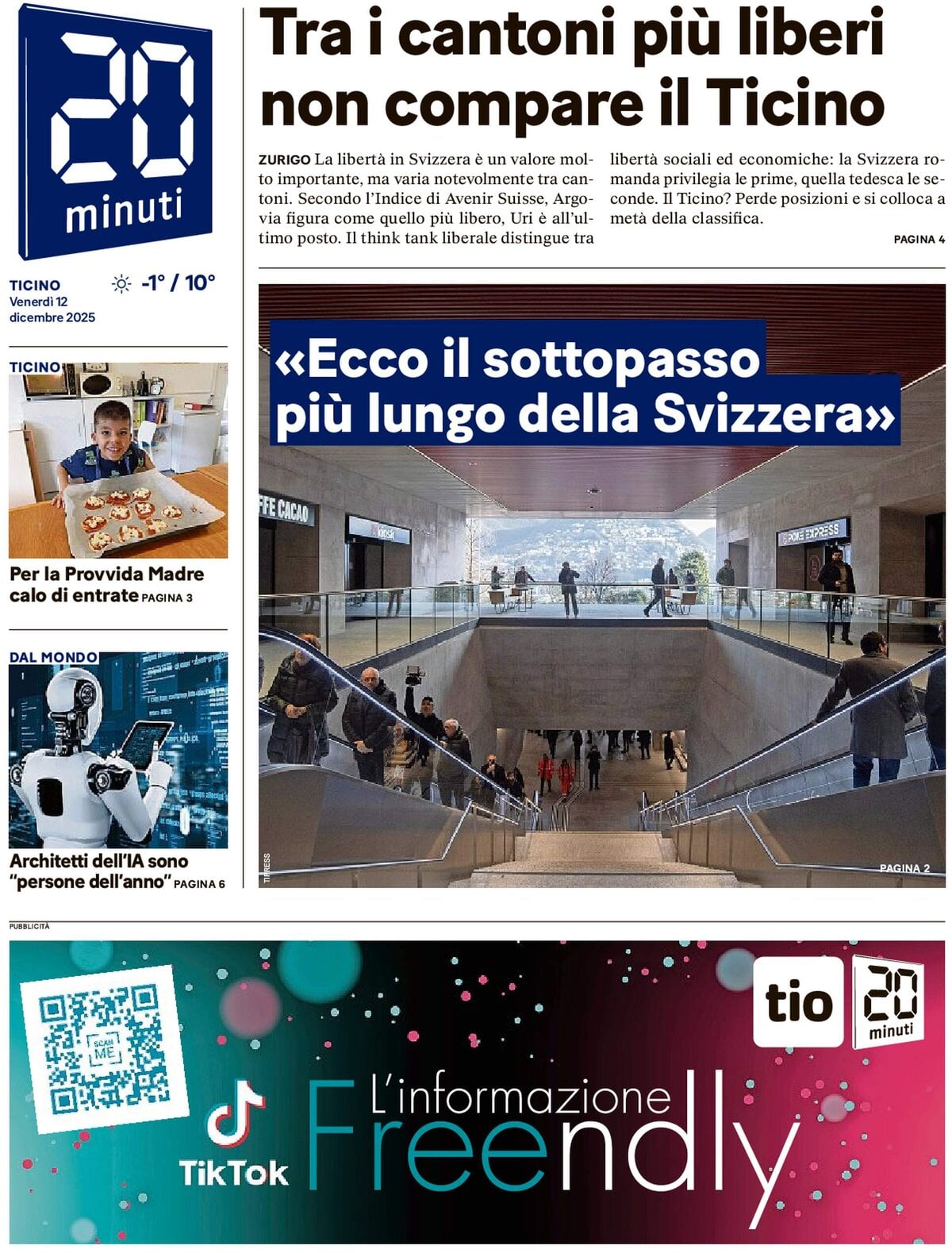 20 Minuti - Front Page - 12/12/2025