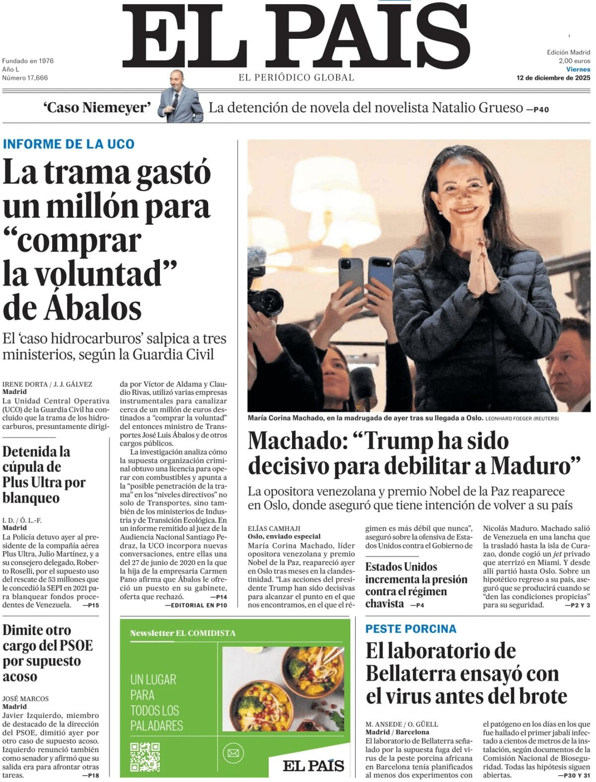 El País - Front Page - 12/12/2025