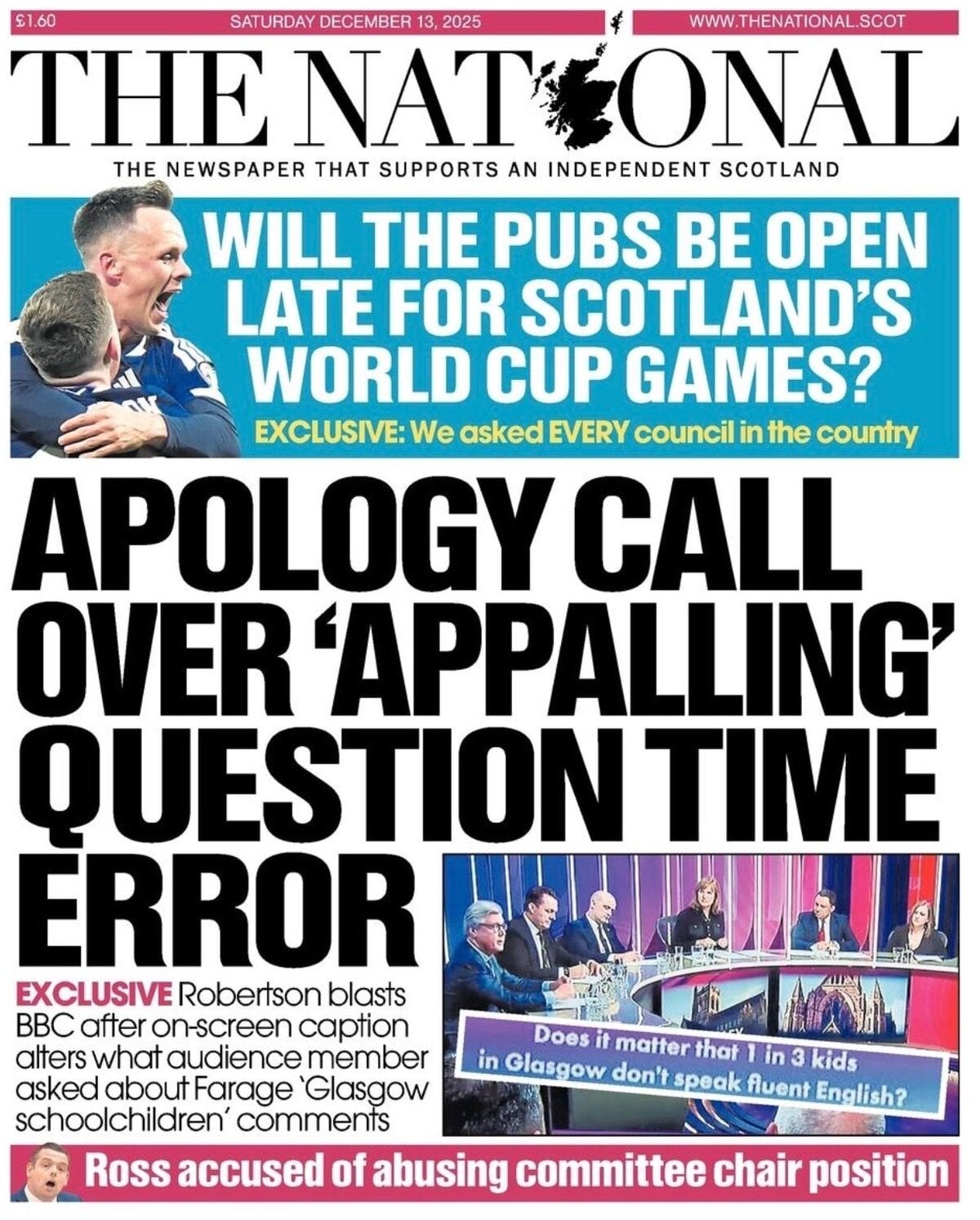 The National (Scotland) - Front Page - 12/13/2025