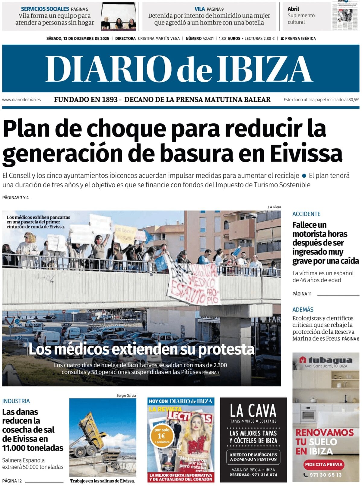Diario de Ibiza - Front Page - 12/13/2025