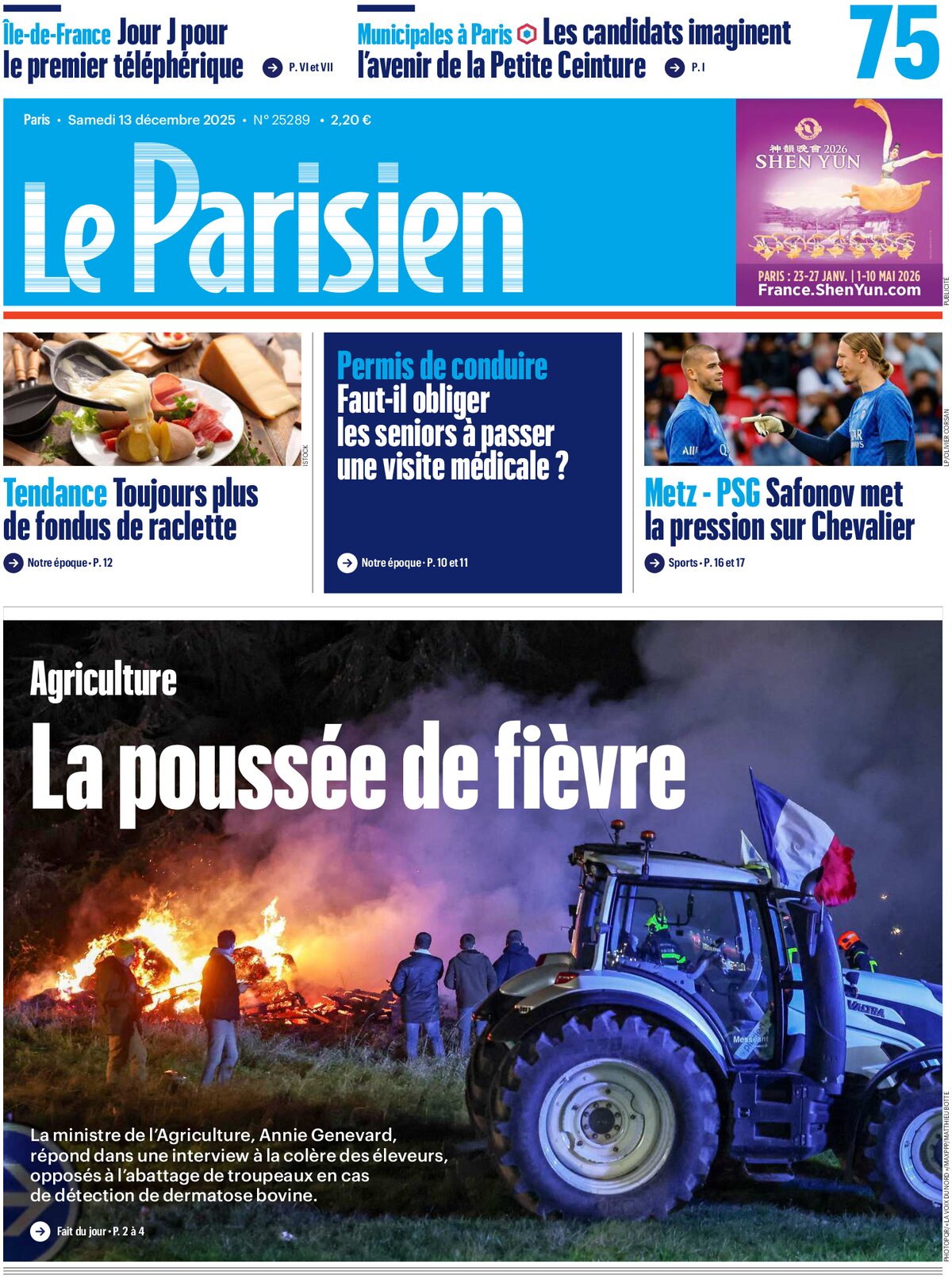 Le Parisien - Front Page - 12/13/2025