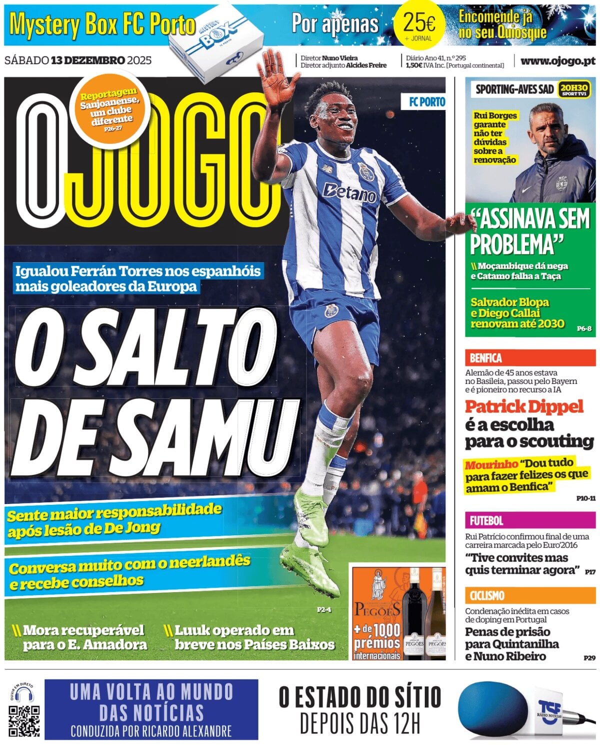 O Jogo - Front Page - 12/13/2025