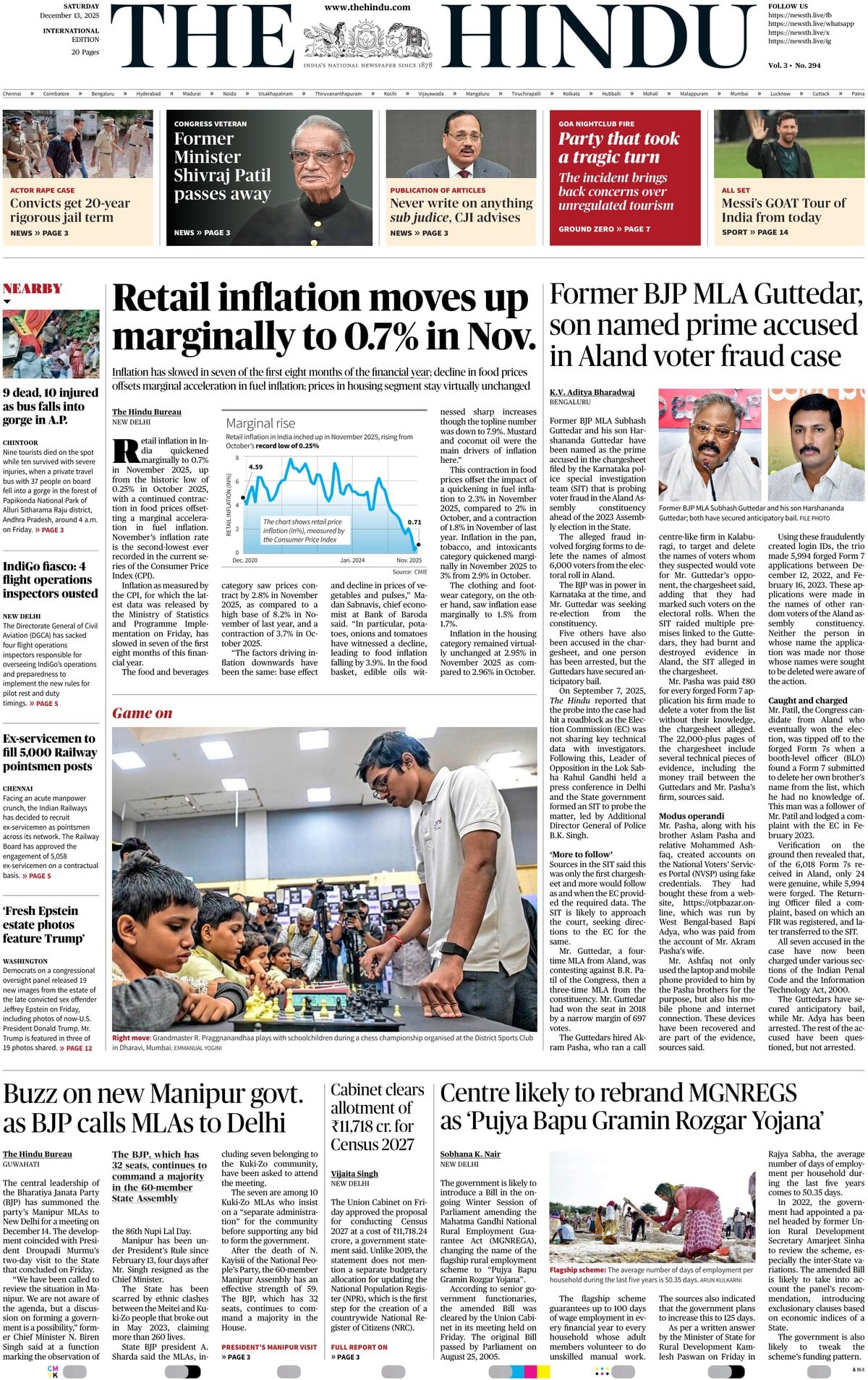 The Hindu - Front Page - 12/13/2025