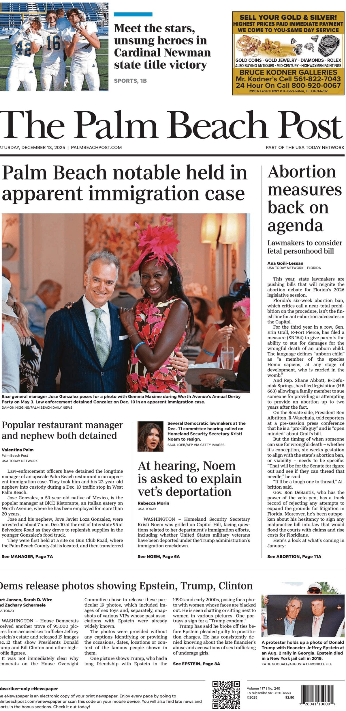 The Palm Beach Post - Cover - 12/13/2025