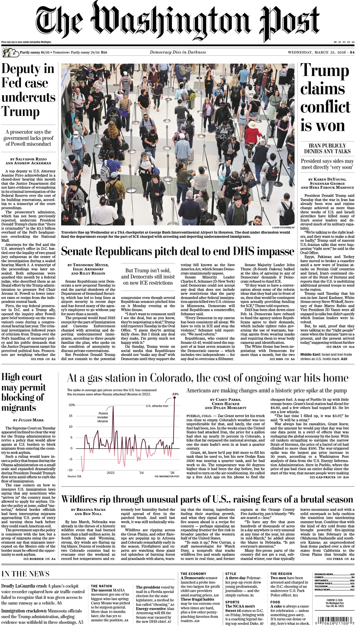 Cover The Washington Post 25/03/2026