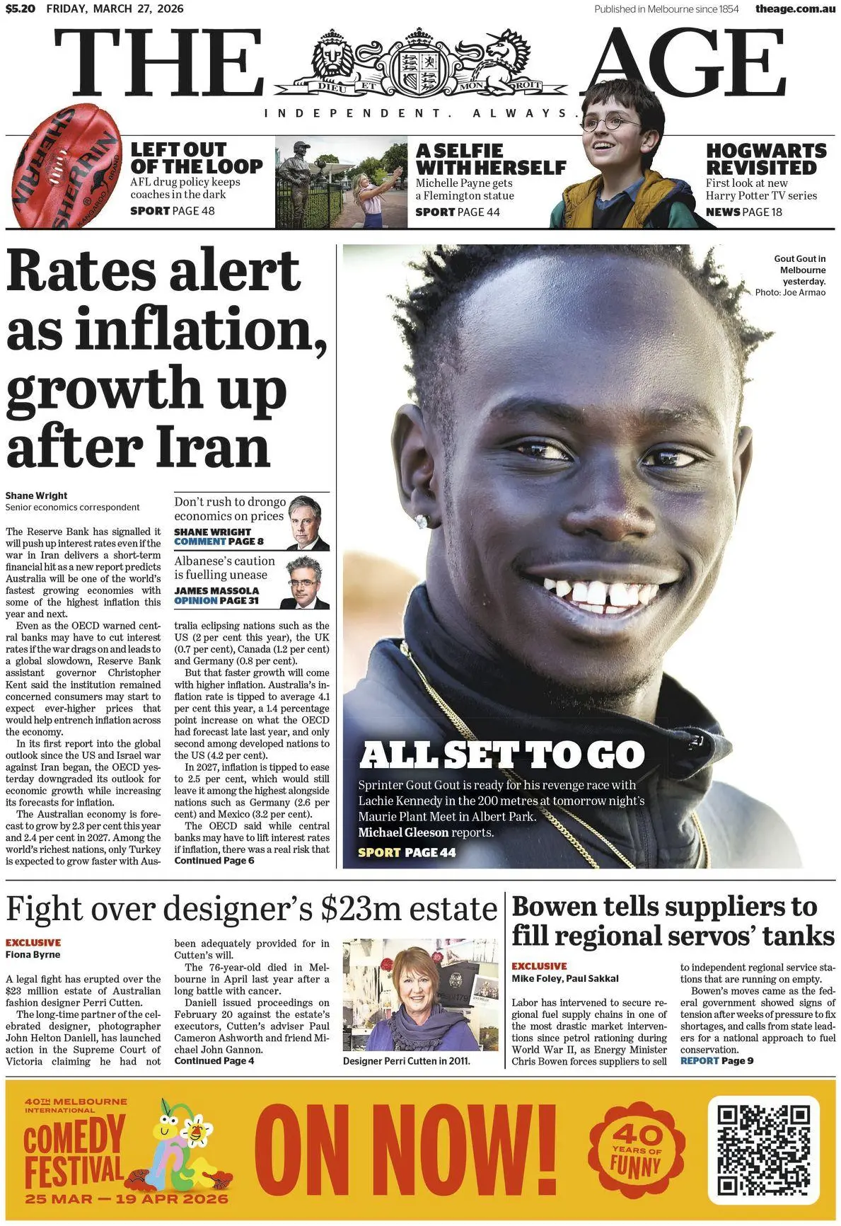 Front Page The Age 27/03/2026