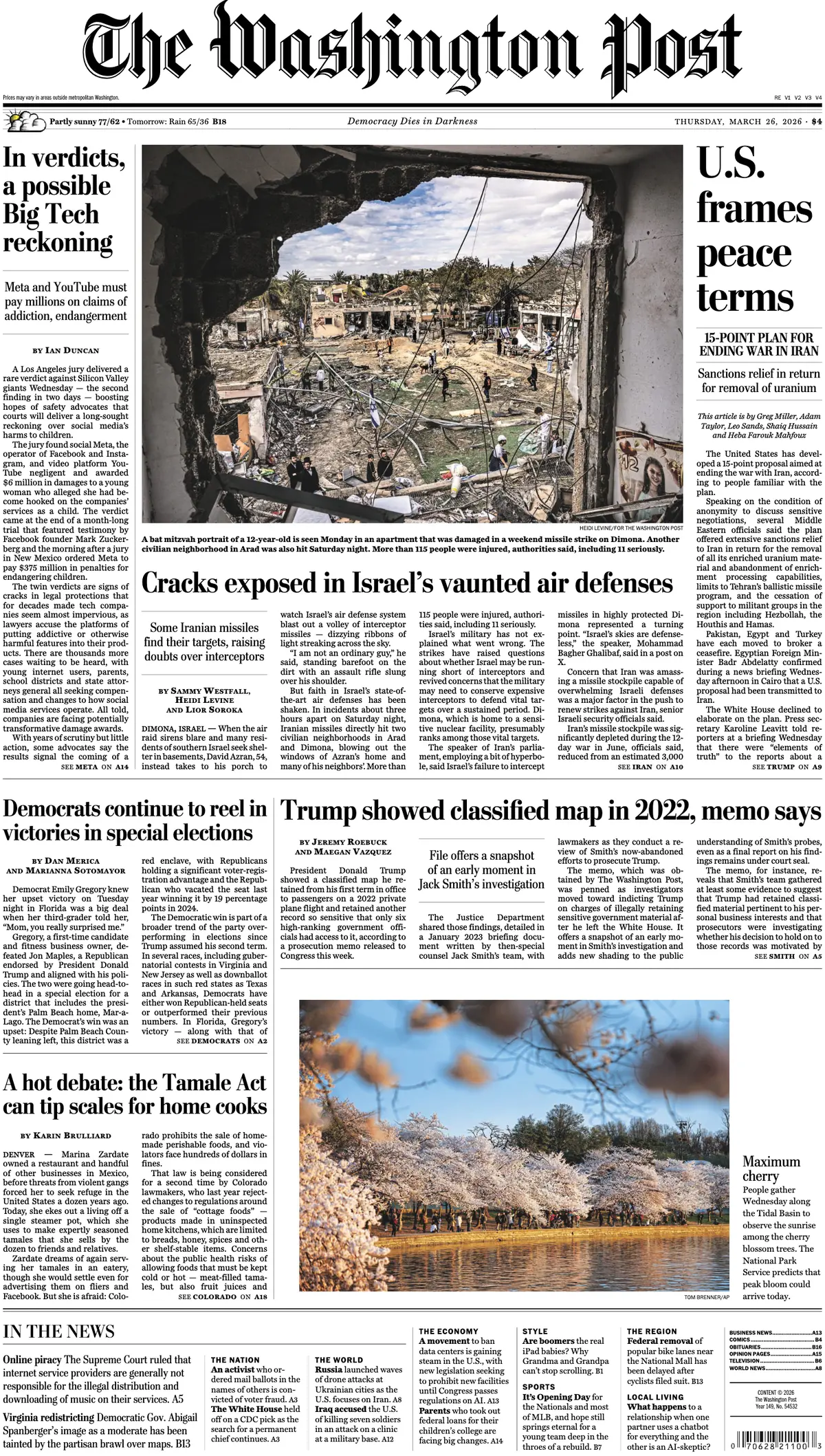 Cover The Washington Post 26/03/2026