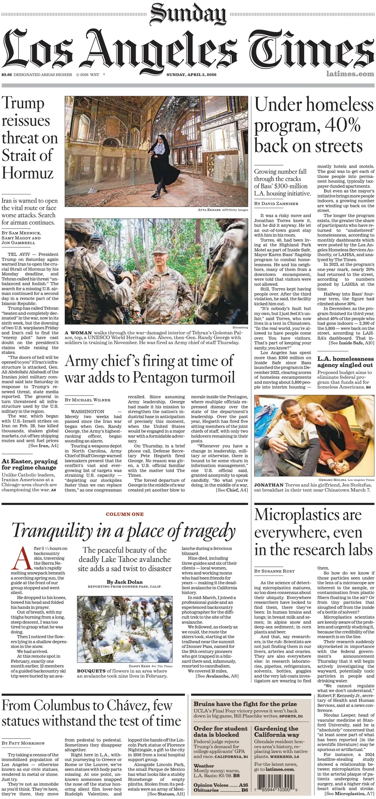 Cover Los Angeles Times 05/04/2026