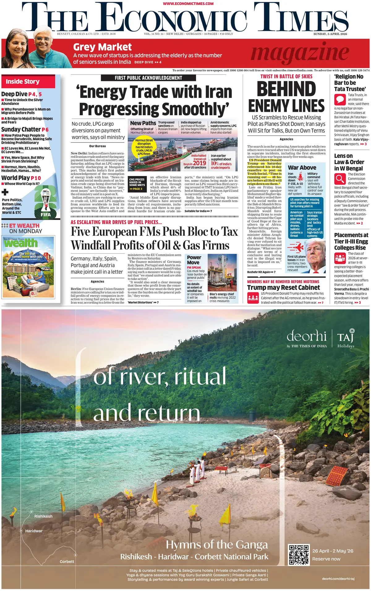 Front Page The Economic Times 05/04/2026