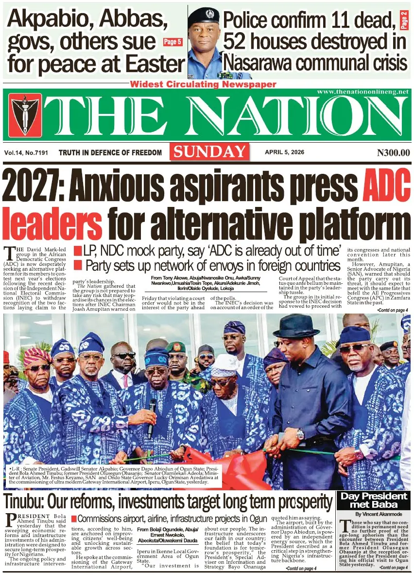 Front Page The Nation (Nigeria) 05/04/2026