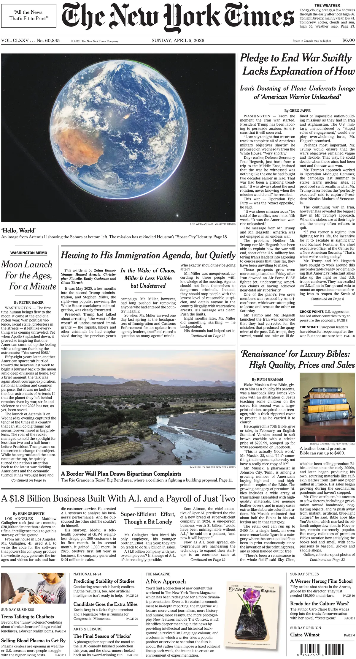 Cover The New York Times 05/04/2026
