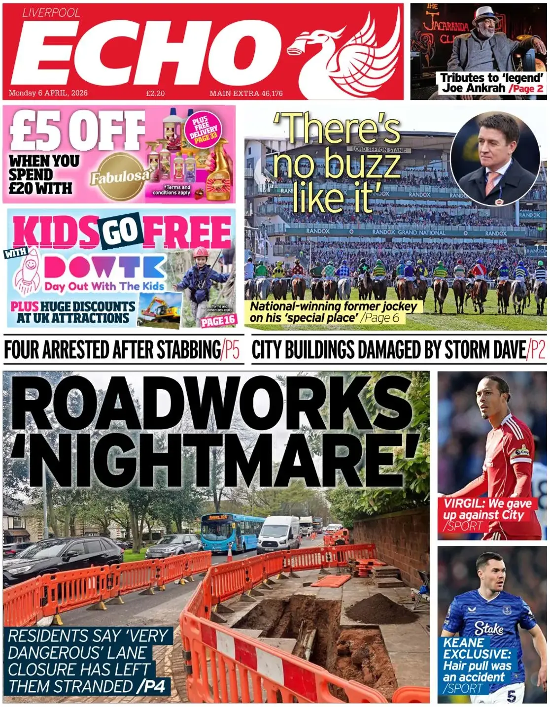 Front Page Liverpool Echo 06/04/2026