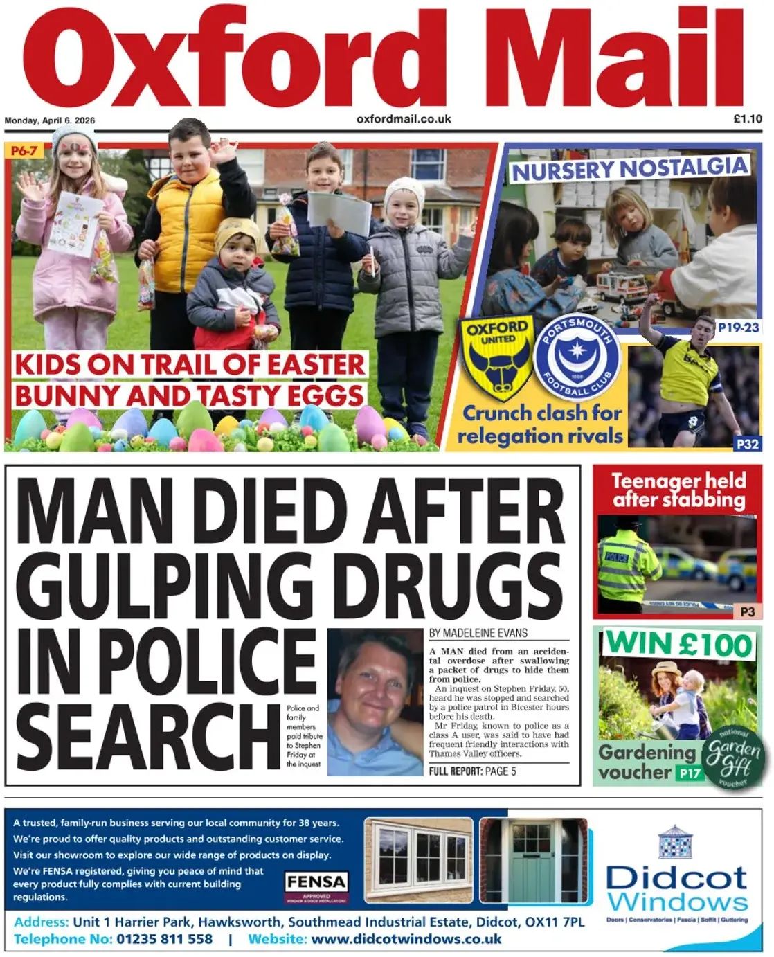 Front Page Oxford Mail 06/04/2026