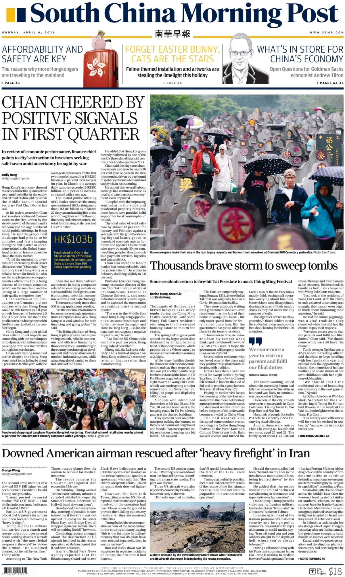Front Page South China Morning Post 06/04/2026