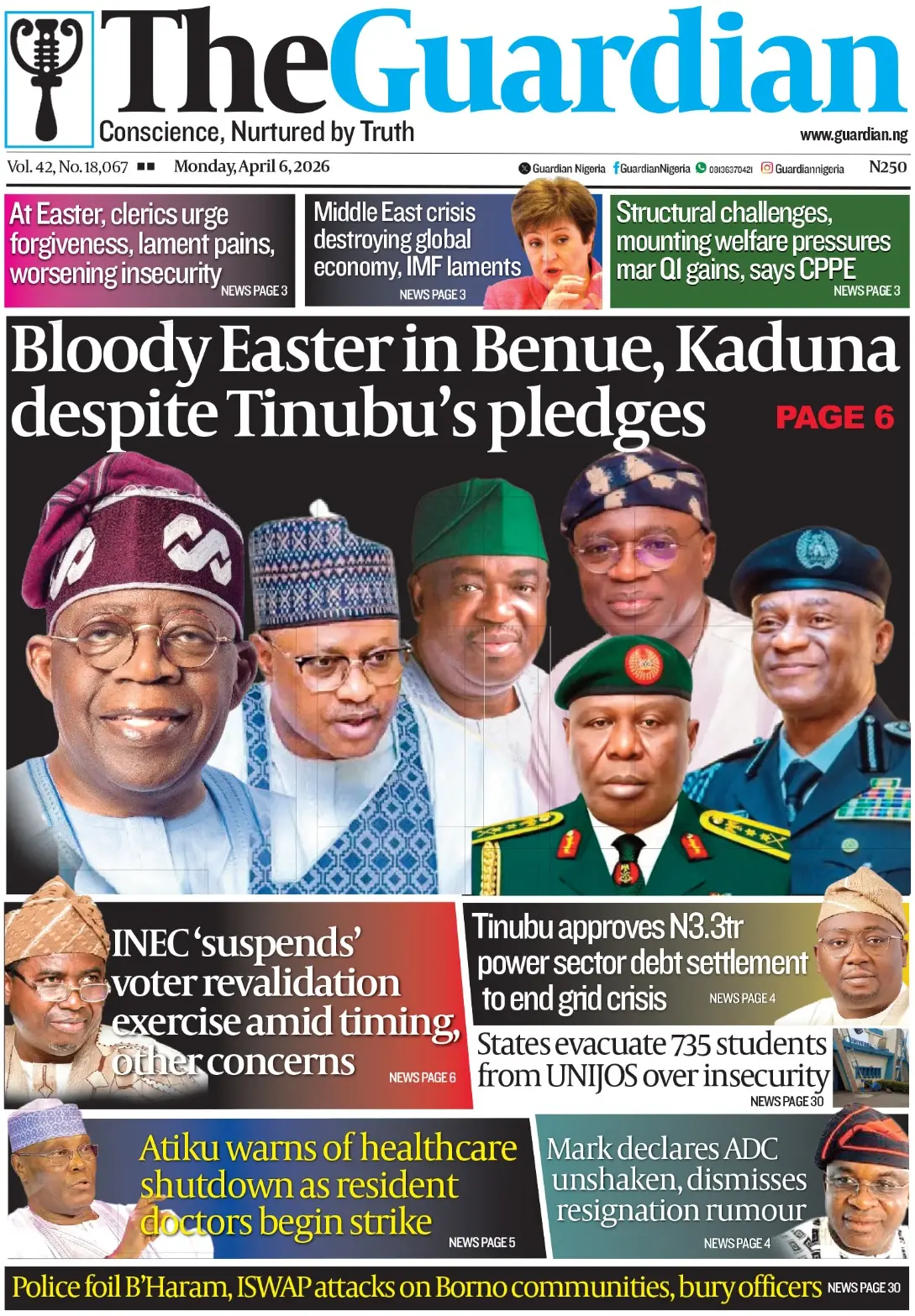Front Page The Guardia (Nigeria) 06/04/2026