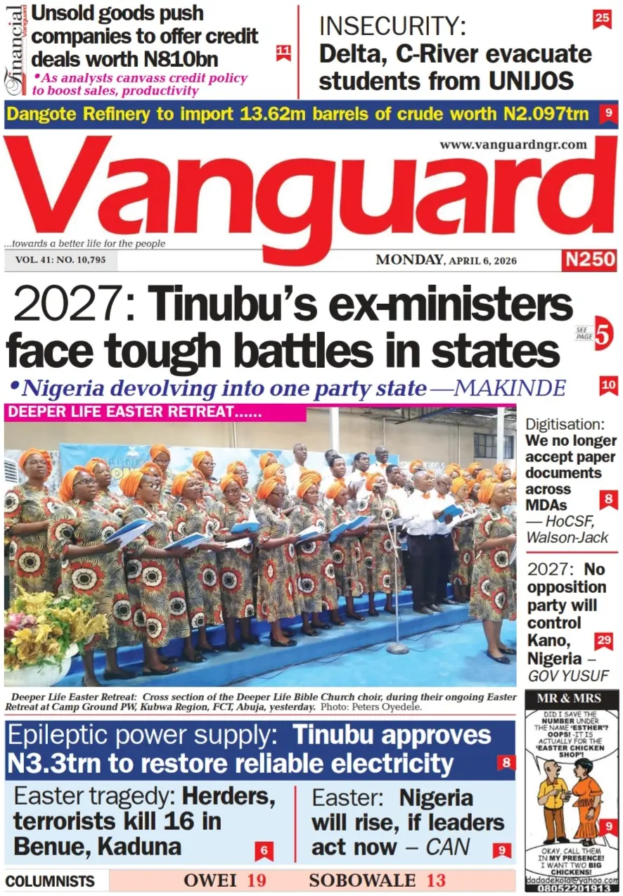 Front Page Vanguard 06/04/2026