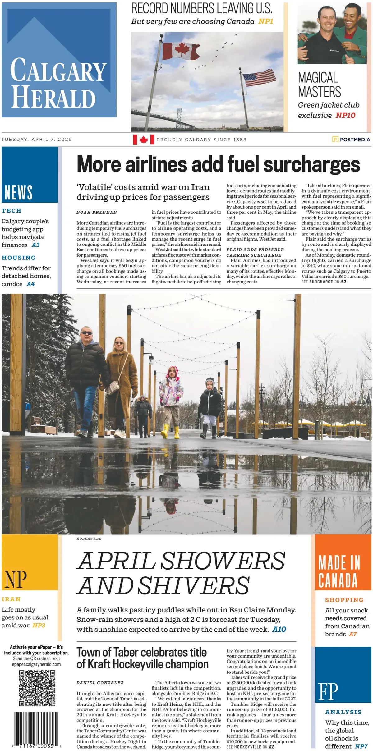 Front Page Calgary Herald 07/04/2026