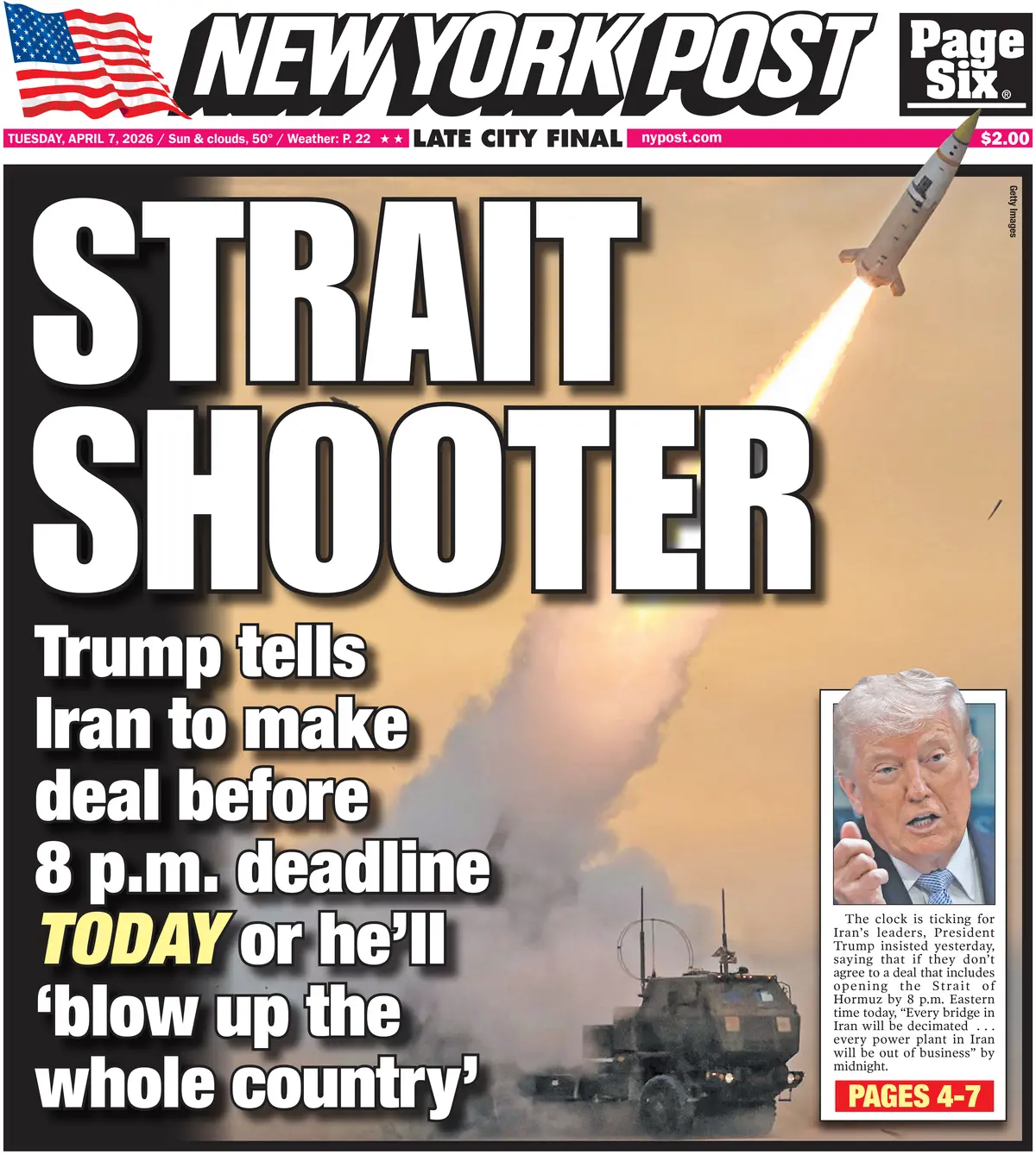 Cover New York Post 07/04/2026