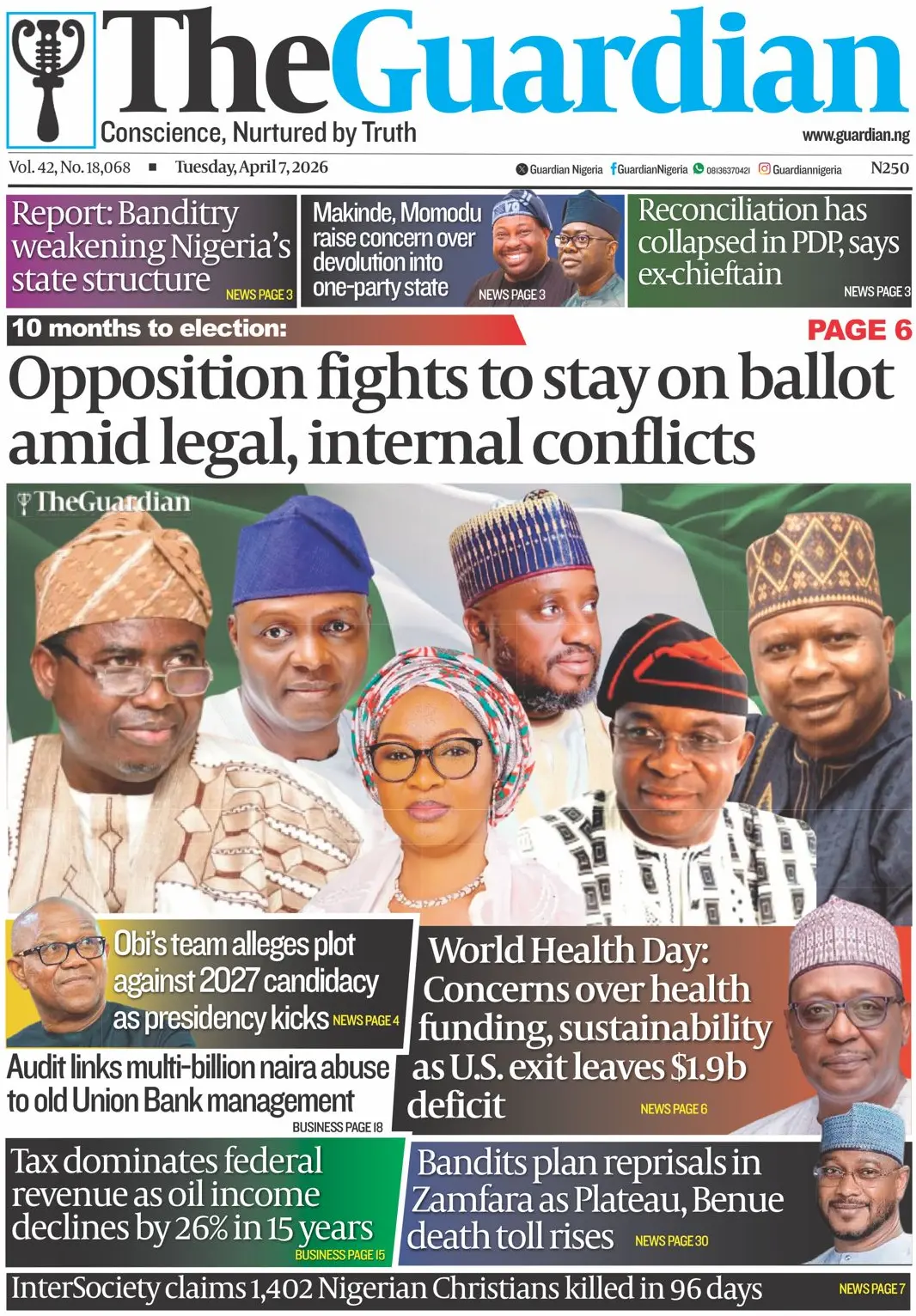 Front Page The Guardia (Nigeria) 07/04/2026