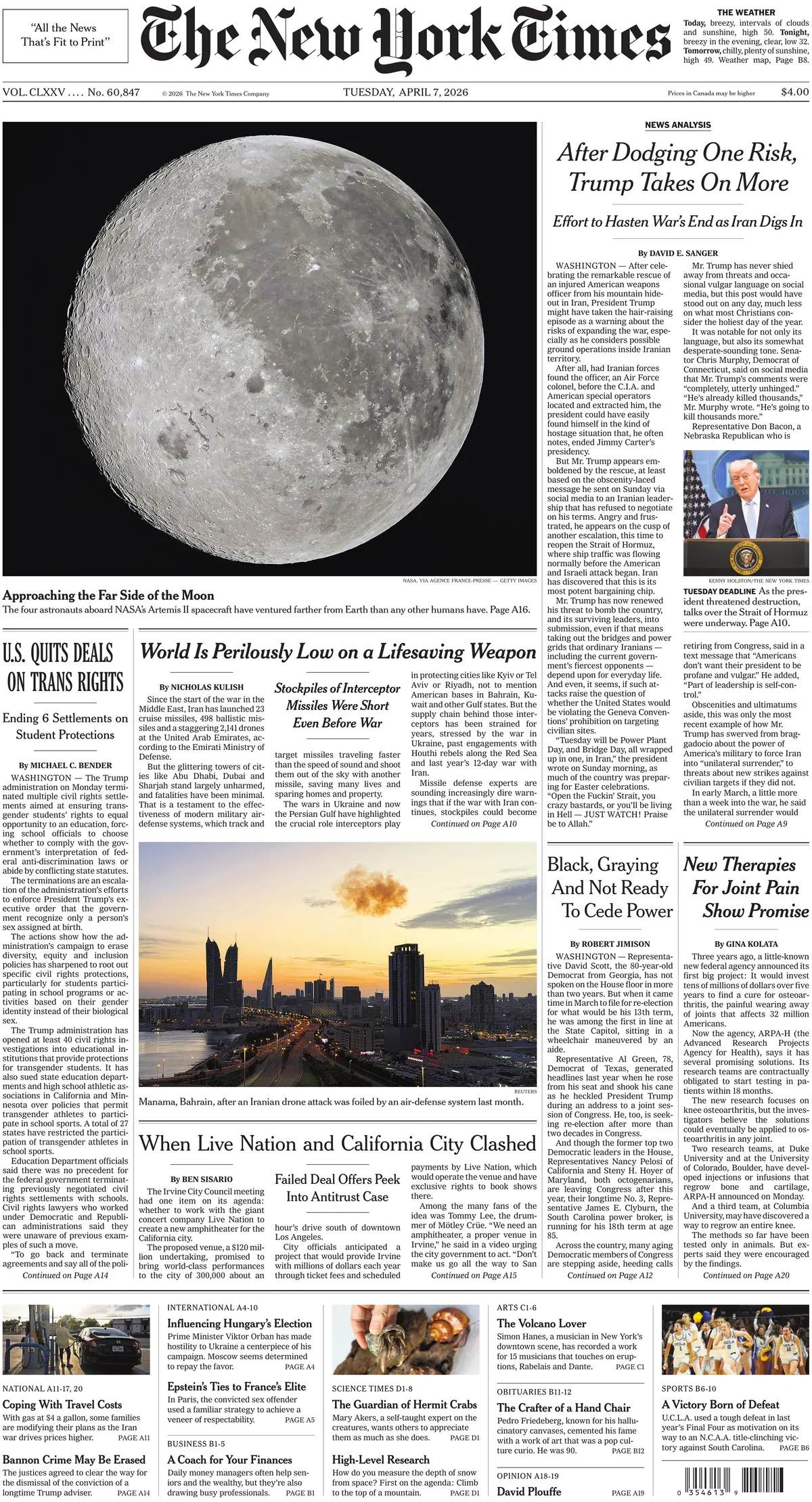 Cover The New York Times 07/04/2026