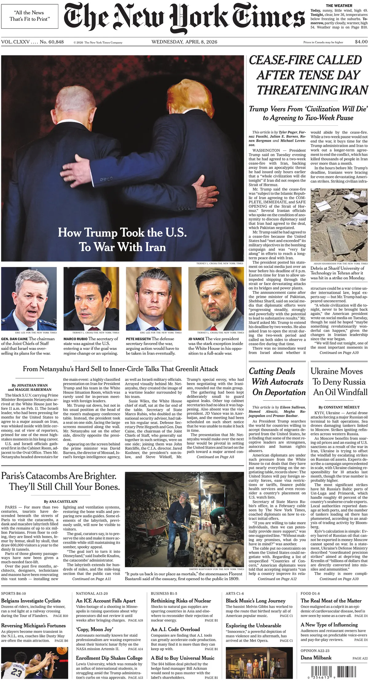 Cover The New York Times 08/04/2026