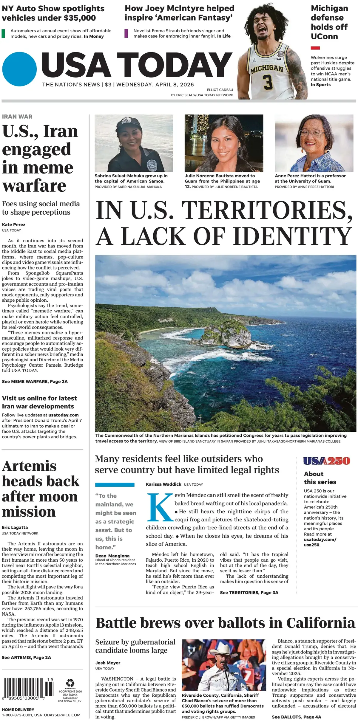 Cover USA Today 08/04/2026