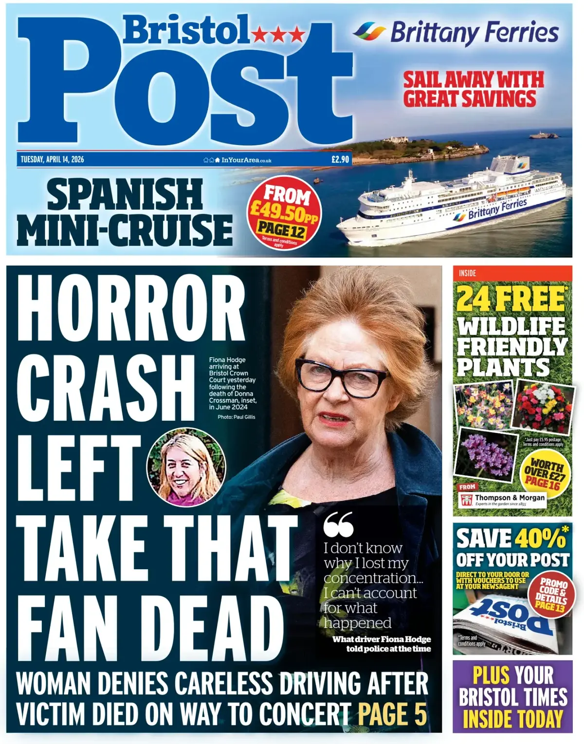 Front Page Bristol Post 14/04/2026