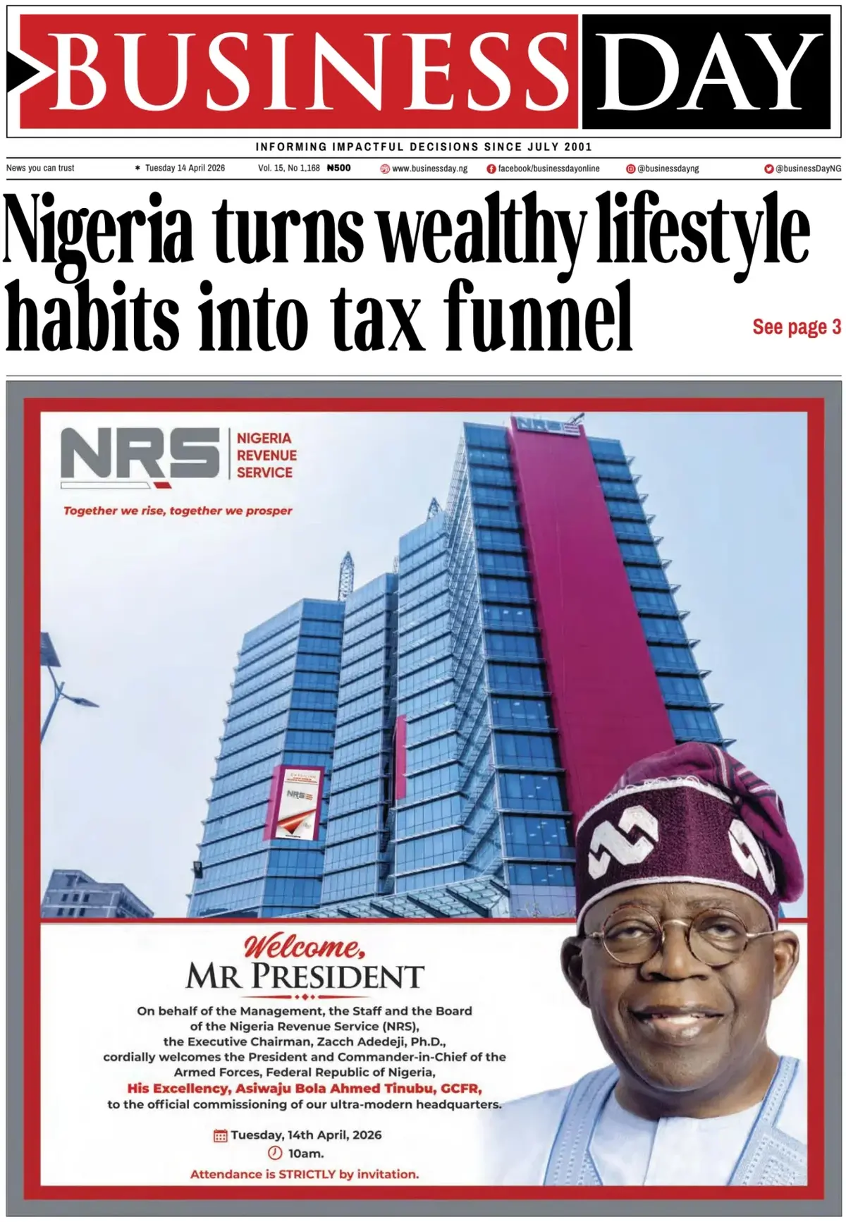 Front Page BusinessDay 14/04/2026