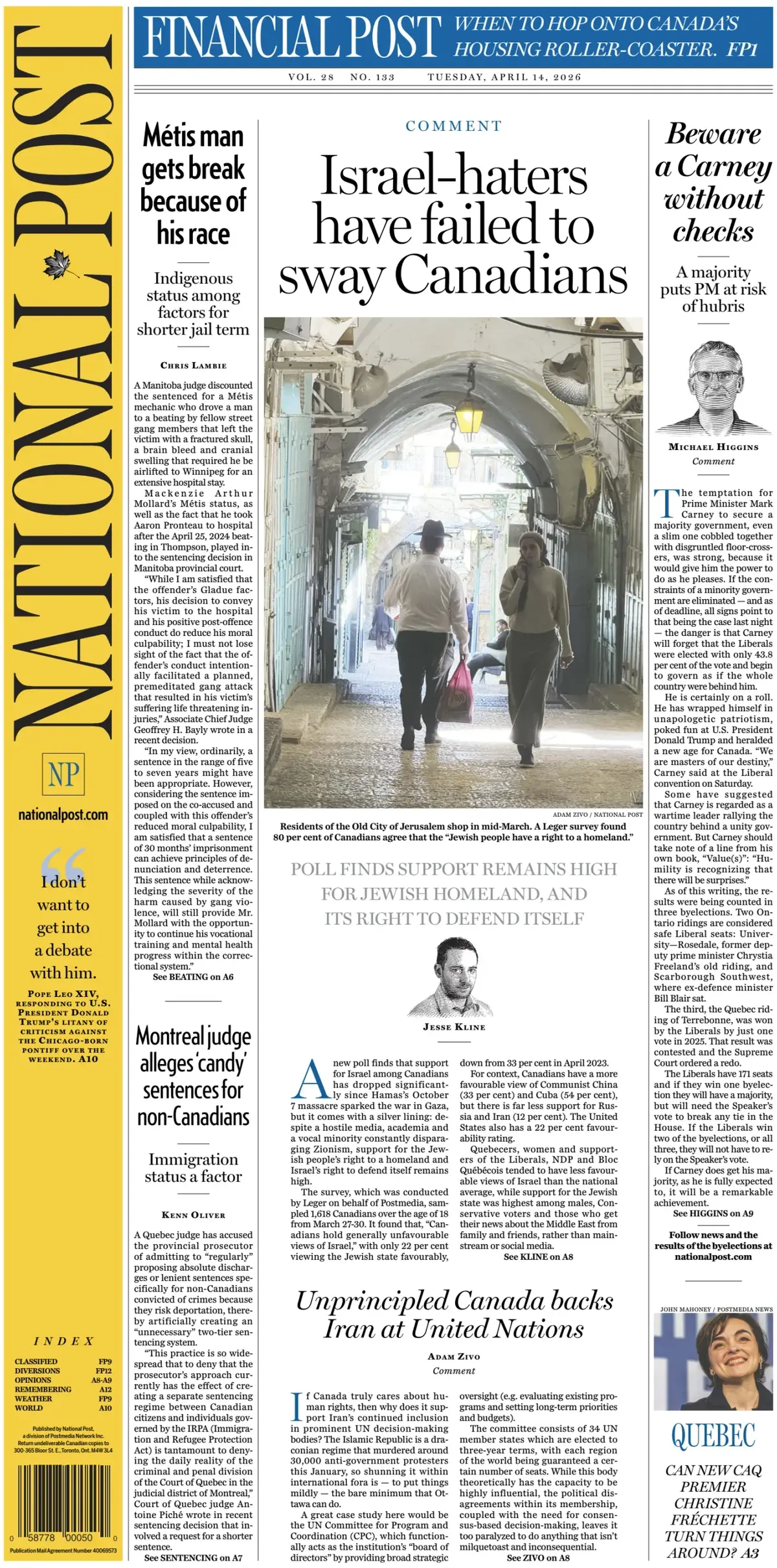 Front Page National Post | The Post 14/04/2026
