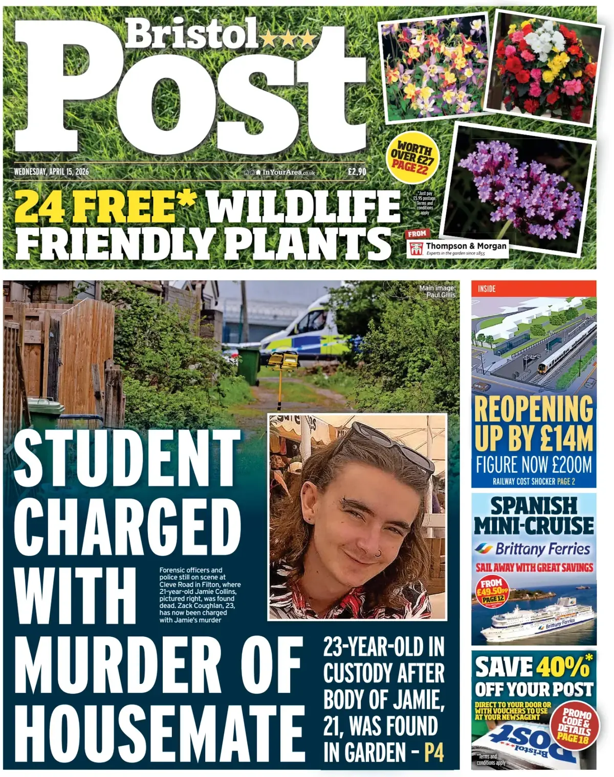 Front Page Bristol Post 15/04/2026