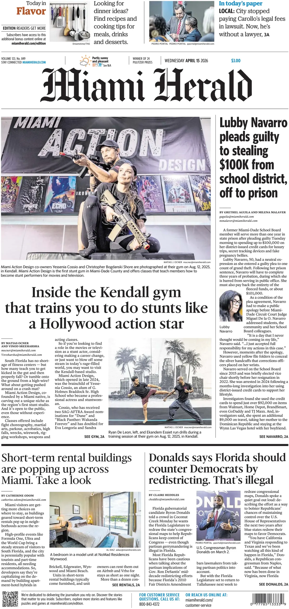 Cover Miami Herald 15/04/2026