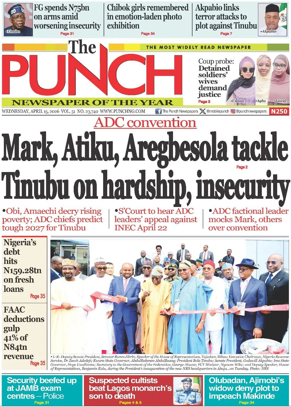 Front Page The Punch 15/04/2026
