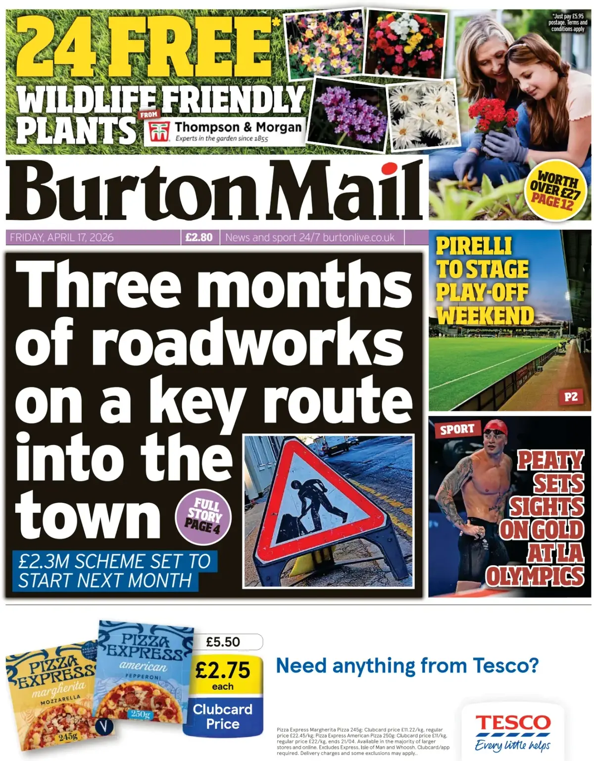 Front Page Burton Mail 17/04/2026