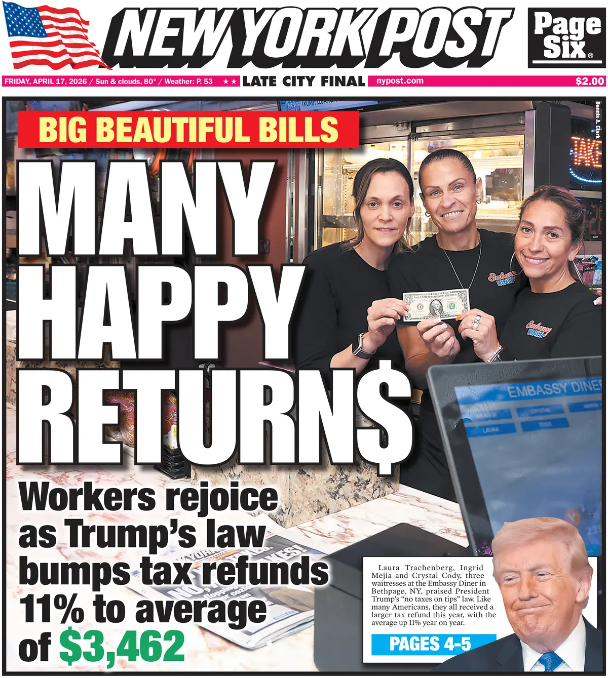 Cover New York Post 17/04/2026