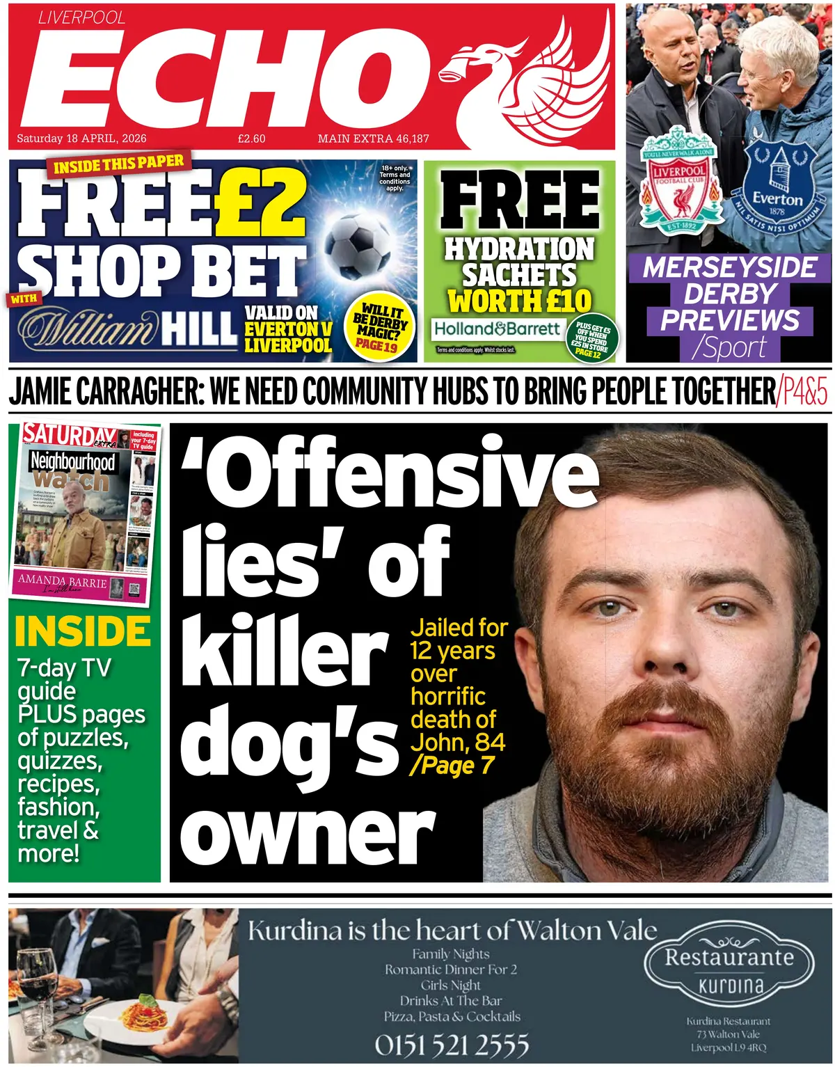Front Page Liverpool Echo 18/04/2026