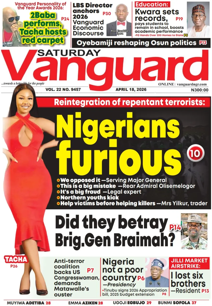 Front Page Vanguard 18/04/2026