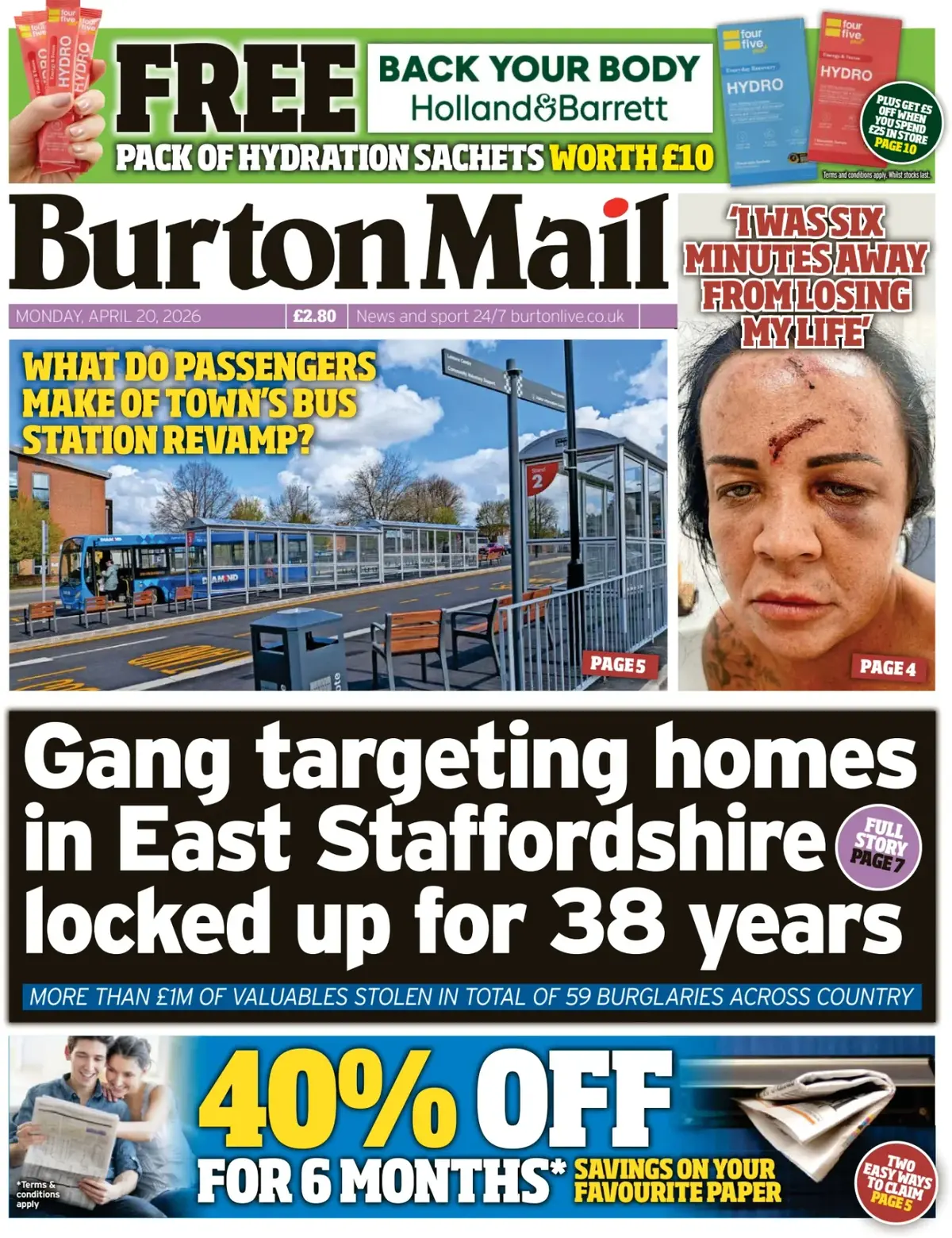 Front Page Burton Mail 20/04/2026