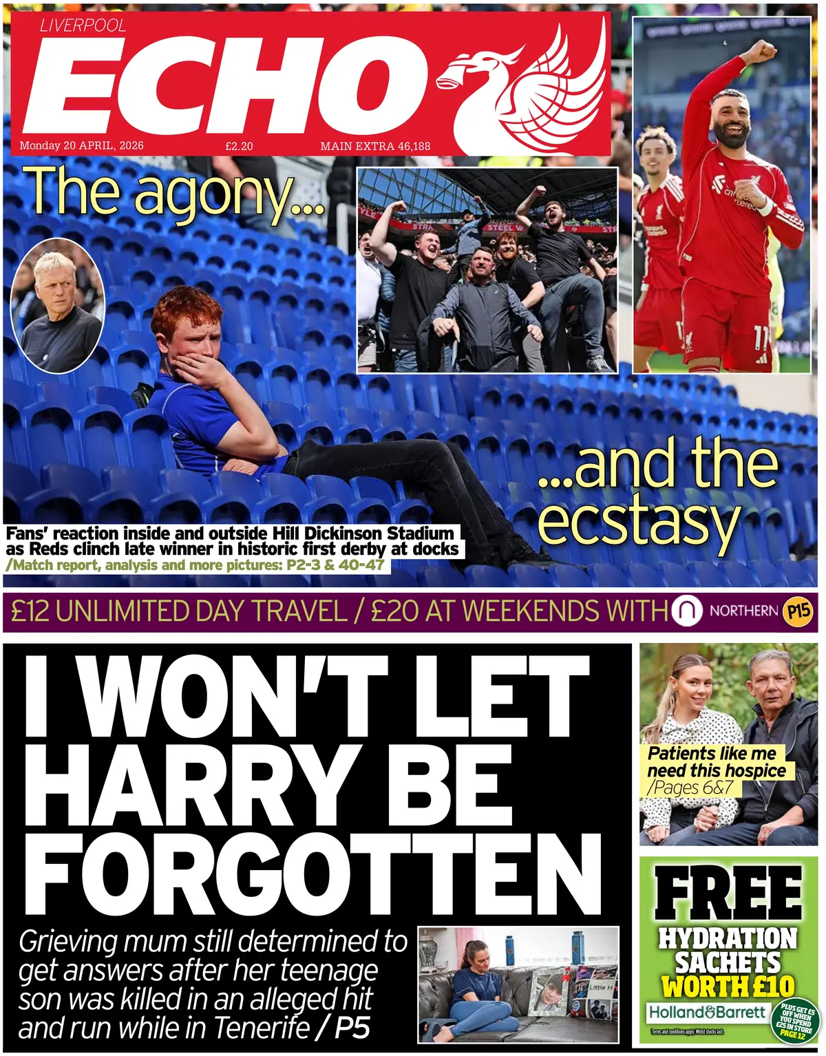 Front Page Liverpool Echo 20/04/2026
