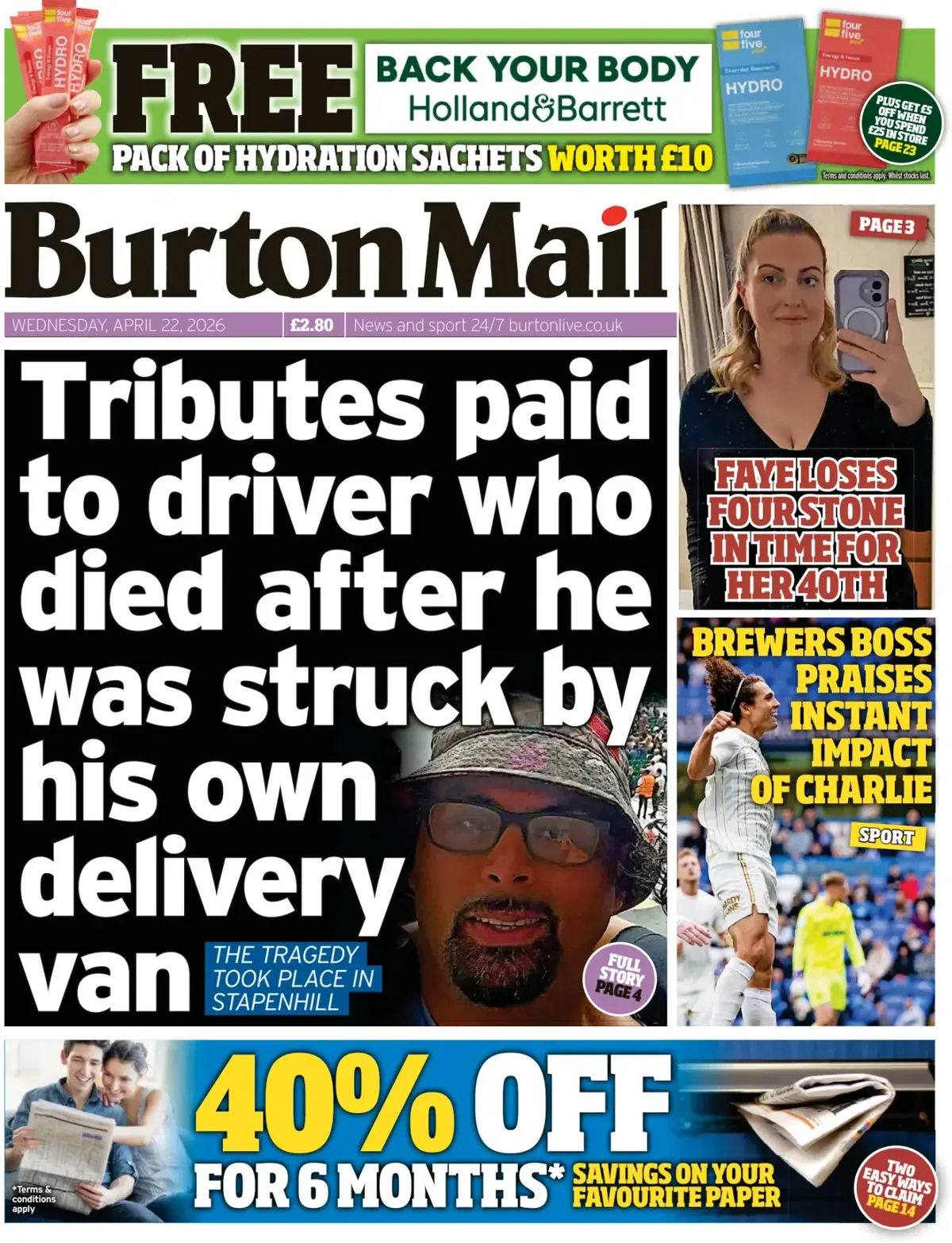 Front Page Burton Mail 22/04/2026