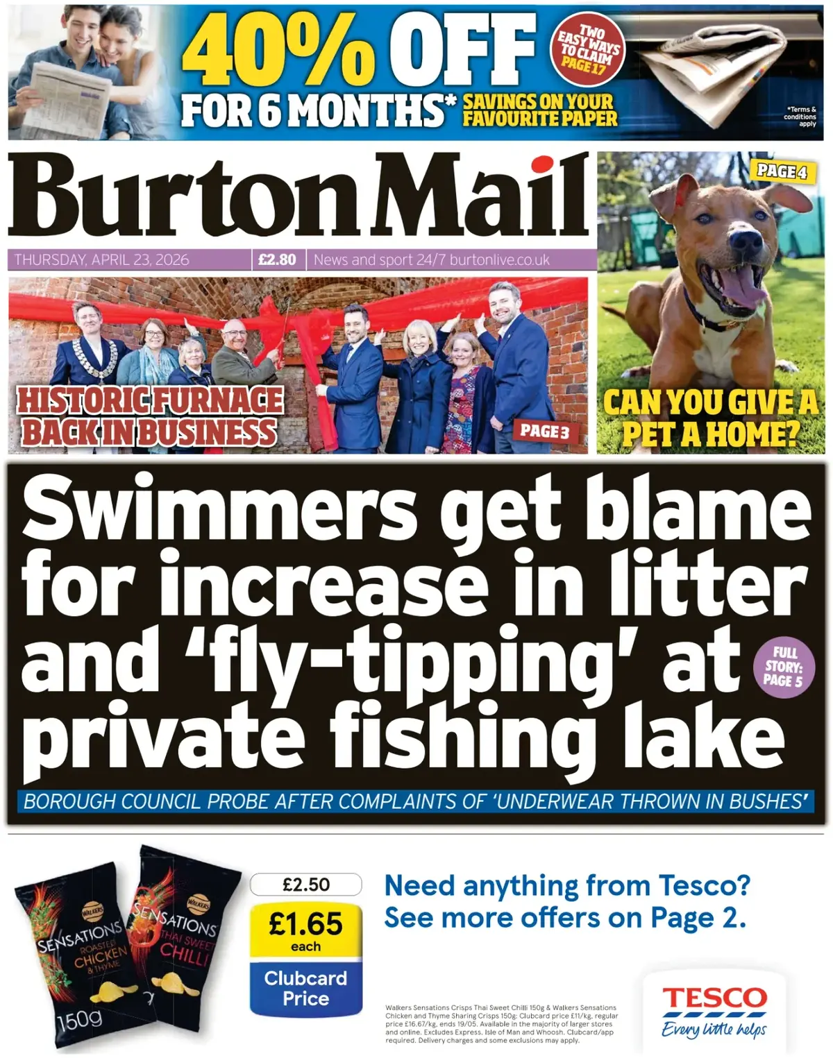 Front Page Burton Mail 23/04/2026