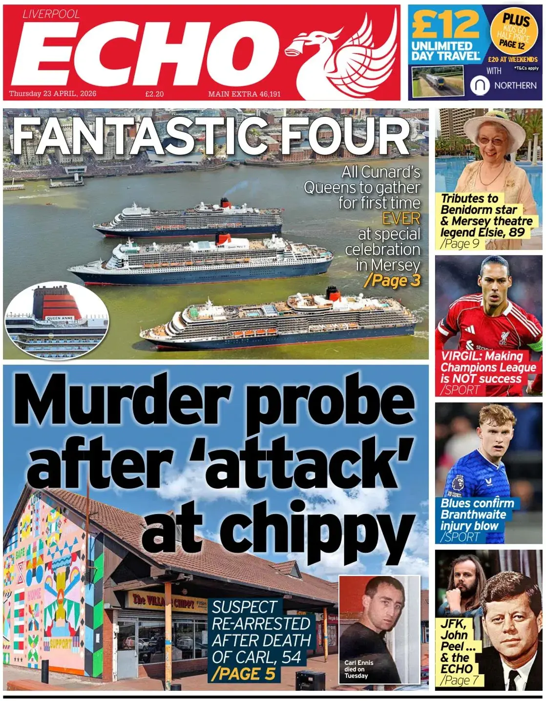 Front Page Liverpool Echo 23/04/2026