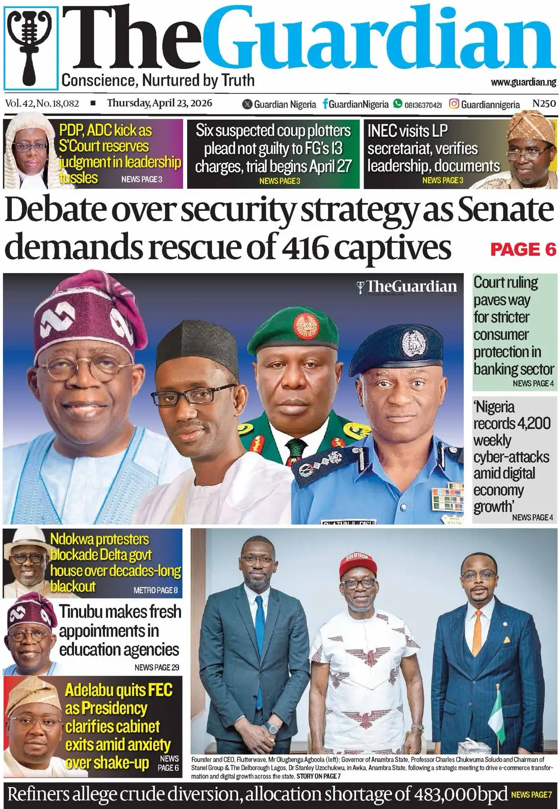 Front Page The Guardia (Nigeria) 23/04/2026